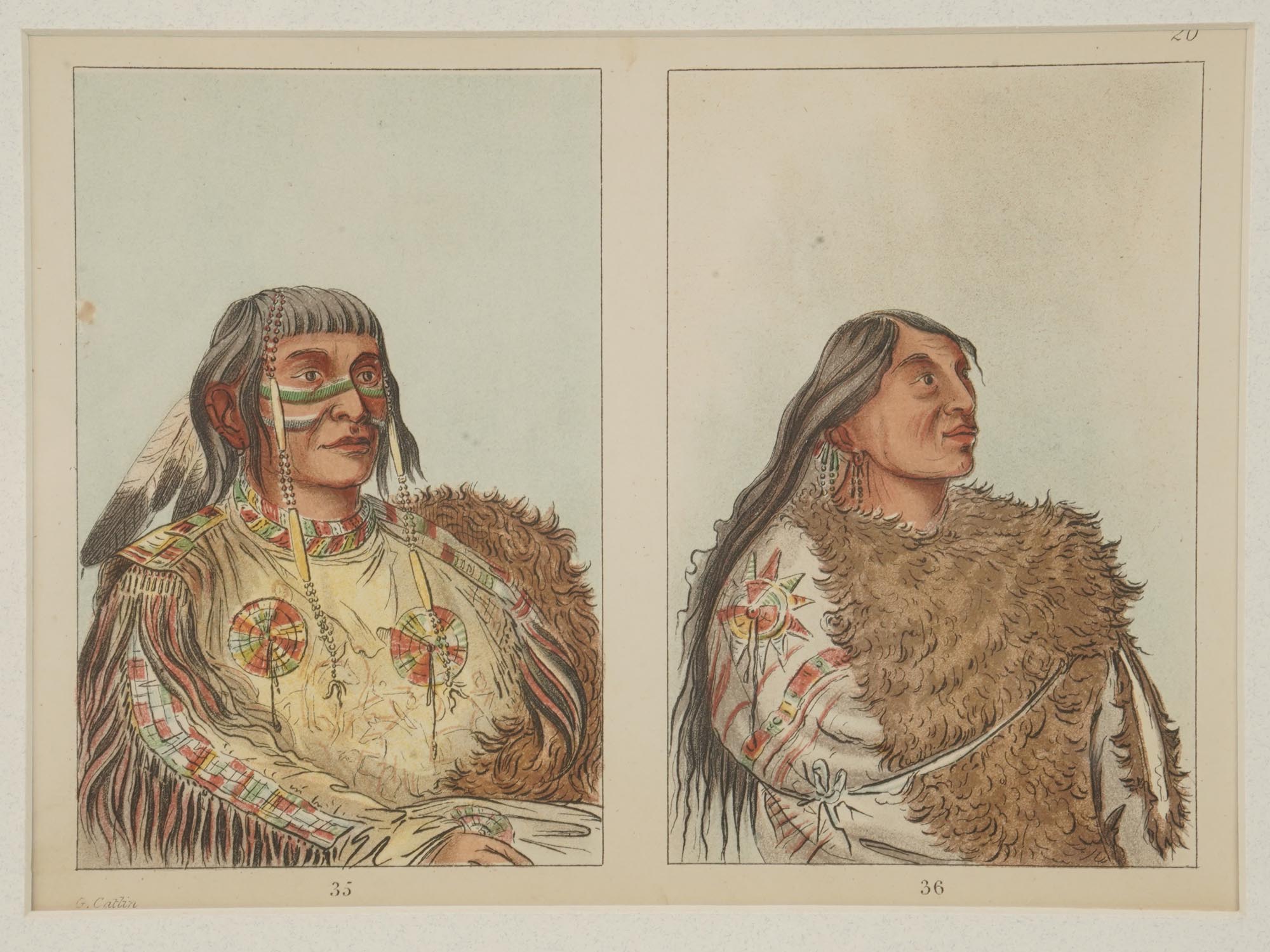 ANTIQUE PRINTS NATIVE AMERICANS BY GEORGE CATLIN PIC-3